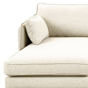 Ecksofa Granitic Flachgewebe Nadira: Creme - Longchair davorstehend links