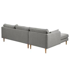 Ecksofa Granitic Flachgewebe Nadira: Grau - Longchair davorstehend links