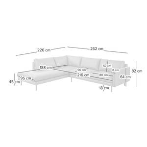 Ecksofa LANDOS mit Ottomane Microfaser Dafina: Anthrazit - Ottomane davorstehend links