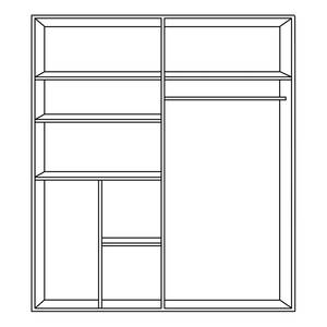 Armoire à portes coulissantes Bamberg Graphite / Imitation chêne Halifax zinc - Sans portes miroir