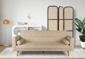 Schlafsofa Folldal Webstoff Radis: Creme