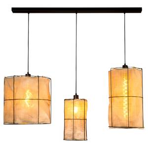 Hanglamp Marinero 3 lichtbronnen ijzer/linnen - Zwart