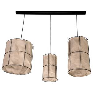 Hanglamp Marinero 3 lichtbronnen ijzer/linnen - Zwart