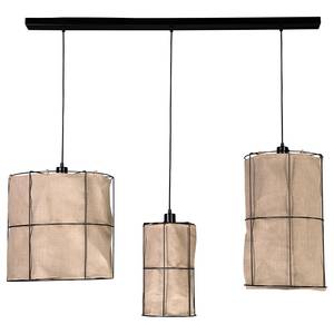 Hanglamp Marinero 3 lichtbronnen ijzer/linnen - Zwart