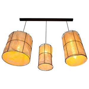 Hanglamp Marinero 3 lichtbronnen ijzer/linnen - Zwart