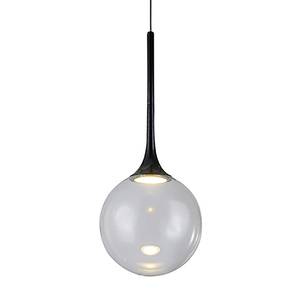 Hanglamp Ballare ijzer/transparant glas - zwart - Diameter: 30 cm