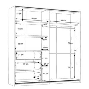 Schwebetürenschrank Techal Eiche Riviera Dekor / Grau