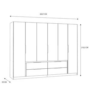 Armadio con ante battenti Parrai 270 cm Bianco lucido