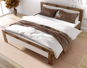 Bedframe Tebere hoogglans wit/tin-eikenhouten look