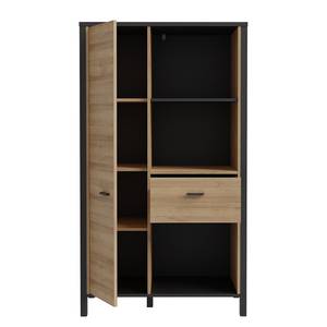 Open kast Kasala 86 cm Riviera eikenhouten look/zwart