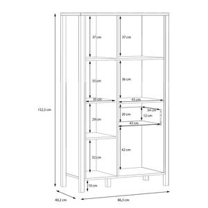 Open kast Kasala 86 cm Riviera eikenhouten look/zwart