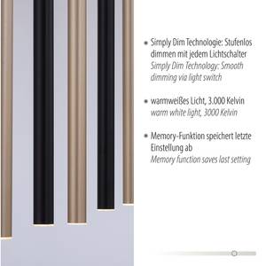 LED-hanglamp Flute type B aluminium/ijzer - 7 lichtbronnen - Aantal lichtbronnen: 7