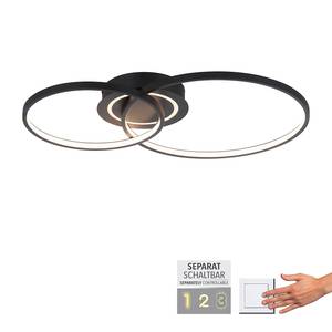 LED-plafondlamp Asmina ijzer / aluminium - 2 lichtbronnen - Zwart