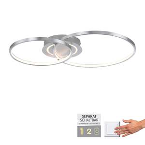 LED-Deckenleuchte Asmina Eisen / Aluminium - 2-flammig - Silber