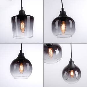 Hanglamp Zea type C rookglas / ijzer - 5 lichtbronnen