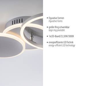 Plafonnier LED Sevent - Type A Polyester PVC / Aluminium - 1 ampoule - Argenté