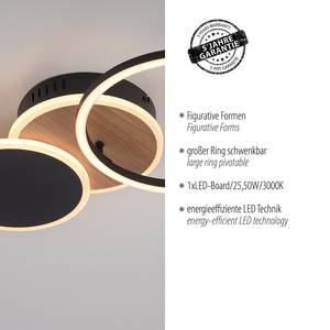 Plafonnier LED Sevent - Type A Polyester PVC / Aluminium - 1 ampoule - Marron