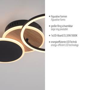 LED-plafondlamp Sevent type A polyester PVC / aluminium- 1 lichtbron - Bruin