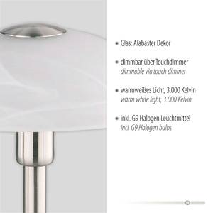 LED-Tischleuchte Enova Milchglas / Eisen - 1-flammig - Silber