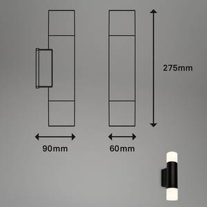 LED-wandlamp Bandani aluminium - Zwart