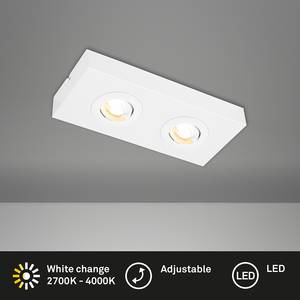 Lampada a LED 2 punti luce Morco Alluminio - Bianco