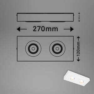 Lampada a LED 2 punti luce Morco Alluminio - Bianco