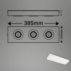 LED-plafondlamp Morco 3 lichtbronnen aluminium - Wit