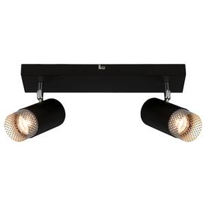 Plafondlamp Kolo 2 lichtbronnen aluminium - zwart/zilverkleurig