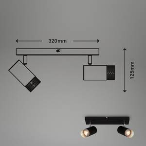 Deckenleuchte Kolo 2-flammig Aluminium - Schwarz / Silber