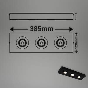 Plafonnier LED Morco 3 ampoules Aluminium - Noir