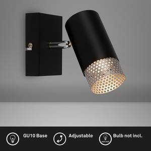 Wandlamp Kolo aluminium - zwart/zilverkleurig