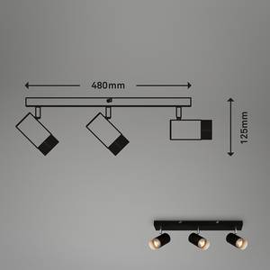 Deckenleuchte Kolo 3-flammig Aluminium - Schwarz / Silber