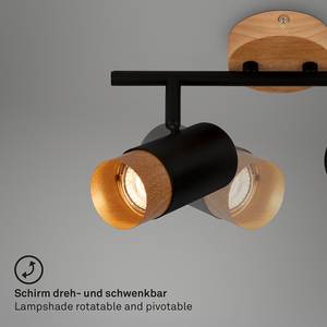 Plafondlamp Sayos 2 lichtbronnen aluminium - zwart