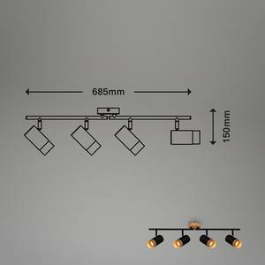 Lampada da soffitto a 4 punti luce Sayos Alluminio - Nero