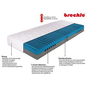 Matras Ocean Blue Stiftung Warentest: testbeoordeling "GOED (2,2), editie 03/2023, Breckle Ocean Blue model, geteste maat 90 x 200 cm, hardheidsgraad H2/H3 - 90 x 200cm