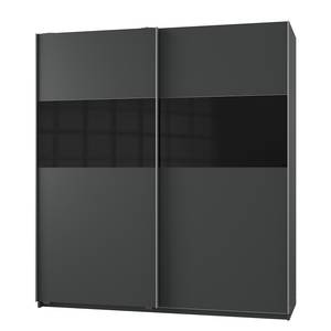 Schwebetürenschrank Bramfeld 1 Glas - Graphit / Schwarz - Breite: 135 cm