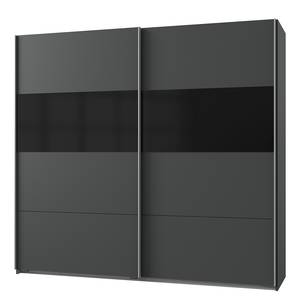 Schwebetürenschrank Bramfeld 2 Glas - Graphit / Schwarz - 270 x 208 cm