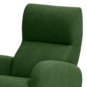 Fauteuil Vains Bouclé Stof Basima: Donkergroen - Zonder hocker