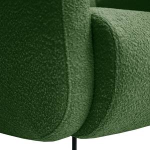 Fauteuil Vains Tissu Bouclé Basima: Vert foncé - Sans repose-pieds