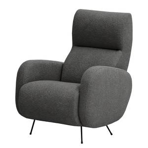 Fauteuil Vains Tissu Bouclé Basima: Gris - Sans repose-pieds