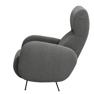 Fauteuil Vains Tissu Bouclé Basima: Gris - Sans repose-pieds