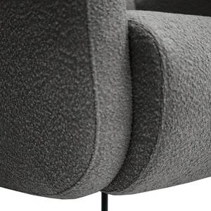 Fauteuil Vains Tissu Bouclé Basima: Gris - Sans repose-pieds