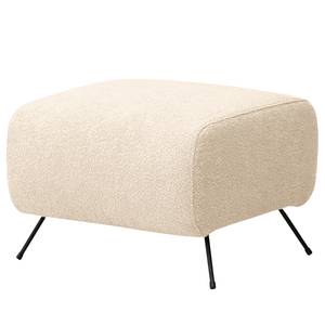 Gestoffeerde hocker Vains Bouclé Stof Basima: Beige