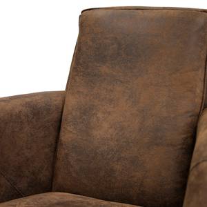 Fauteuil Himos Velours - Microfibre Goda: Marron chocolat - Chrome - Sans repose-pieds