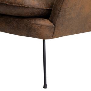 Fauteuil Himos fluweel - Microvezel Goda: Chocoladebruin - Chrome - Zonder hocker