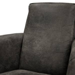 Fauteuil Himos fluweel - Microvezel Goda: Antracietkleurig - Chrome - Zonder hocker