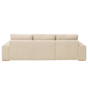 Ecksofa Gurabo Cordstoff Lola: Creme - Longchair davorstehend links