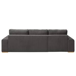 Ecksofa Gurabo Cordstoff Lola: Grau - Longchair davorstehend links