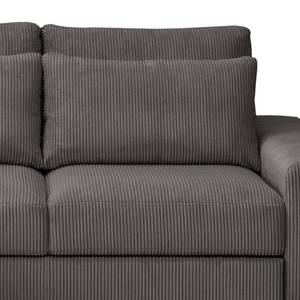 Ecksofa Gurabo Cordstoff Lola: Grau - Longchair davorstehend links