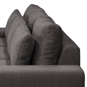 Ecksofa Gurabo Cordstoff Lola: Grau - Longchair davorstehend links